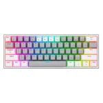 Teclado para gamers Redragon Fizz K617 RGB 60% USB-C - Blanco y gris