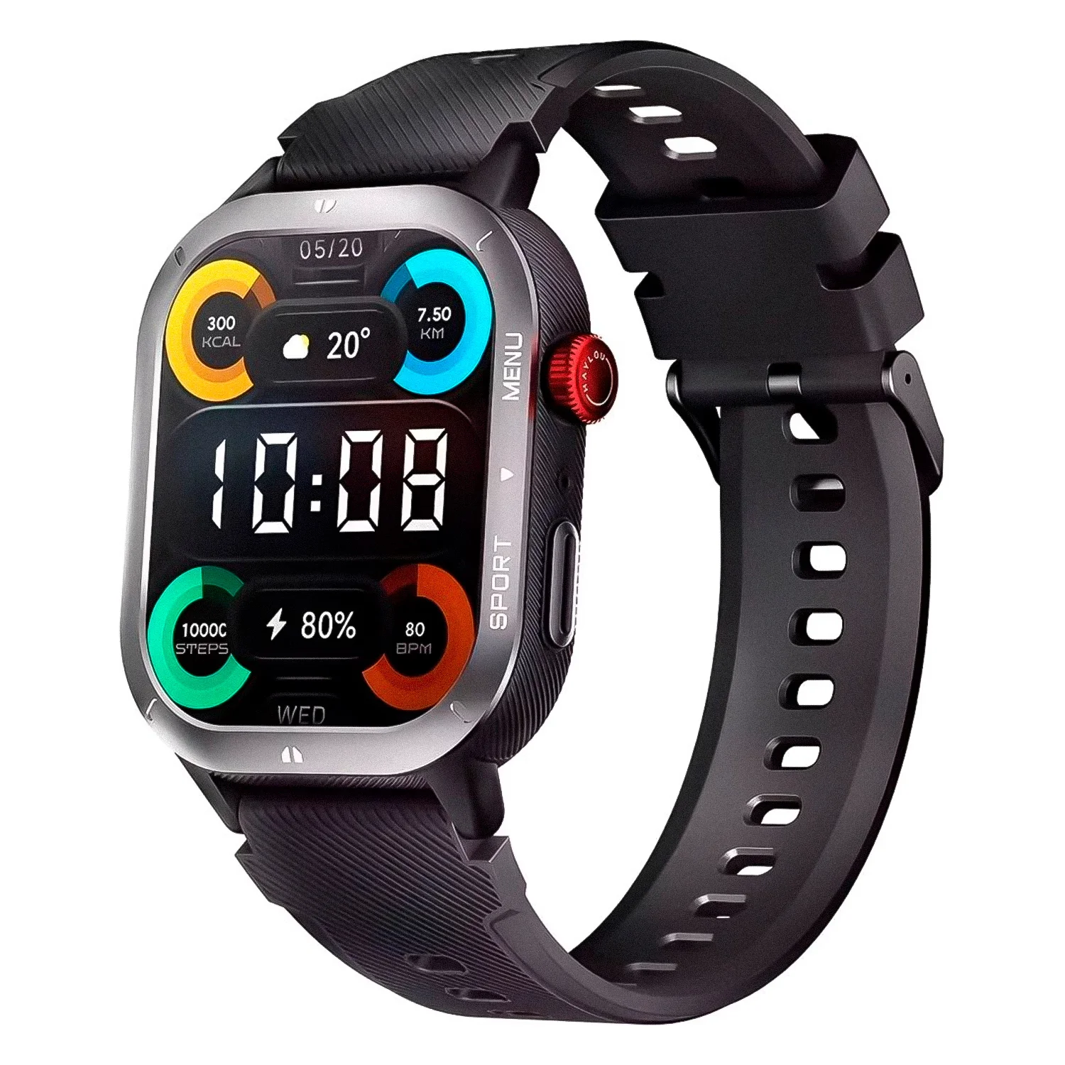 smartwatch-haylou-iron-neo-hf014-preto-1240825-19136 Reloj inteligente Haylou Iron Neo HF014 - Negro - Imagen 1